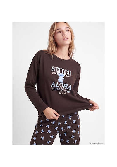 LC Waikiki Alıta Cıty Farkıyla Lcw Young Kahverengi Penye Baskılı Uzun Kollu Kadın Pijama Takım Kahverengi - 929503617 Kahverengi LC Waikiki Alıta Cıty Farkıyla Lcw Young Kahverengi Penye Baskılı Uzun Kollu Kadın Pijama Takım Kahverengi - 929503617 Kahverengi