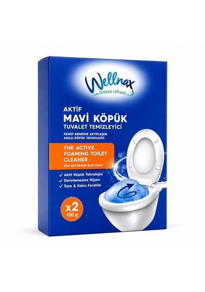Wellnax Aktif Tuvalet Temizleyici Köpük Mavi 2 X 100 Gr