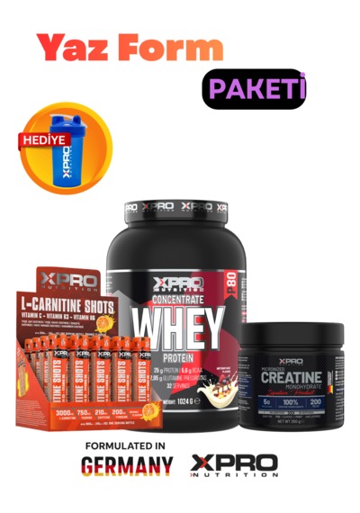 Xpro Nutrition Whey Birthdaycake 1024gr + Creatıne 250gr + L-carnıtıne Shots Karışık