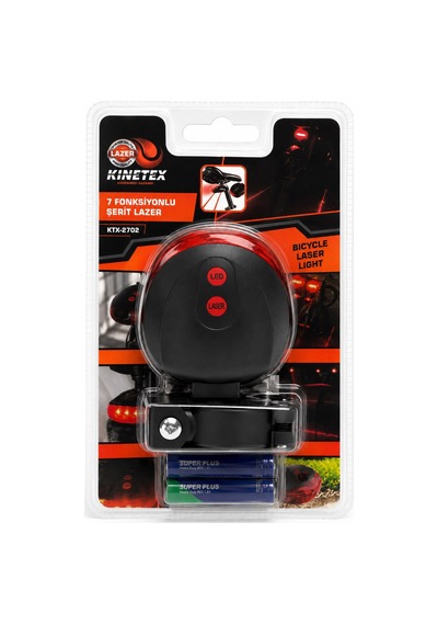7 Fonksiyonlu Lazer Şerit Bisiklet Arka Stop Lambası 5 Led, 2 Lazer, Su Geçirmez, 260 Görünürlük Çok Renkli