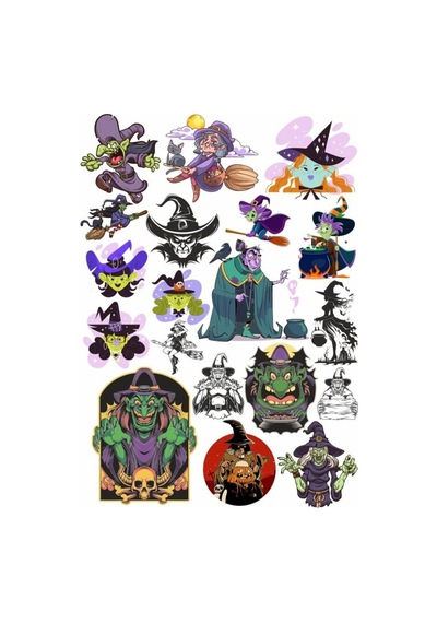 Cadı Ve Büyücü Sticker Set 1