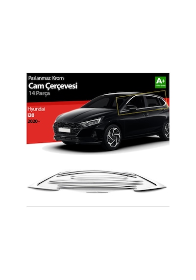 Yeni Hyundai İ20 Krom Cam Çerçeve Seti. 14 Prç. Komple Cam Çerçev
