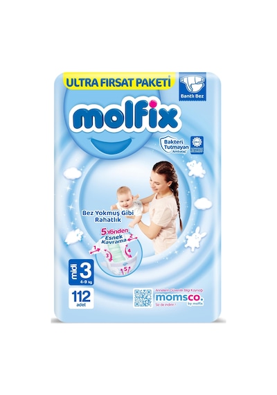 Molfix Bebek Bezi 3 Numara Midi Ultra Fırsat Paketi 112 Adet