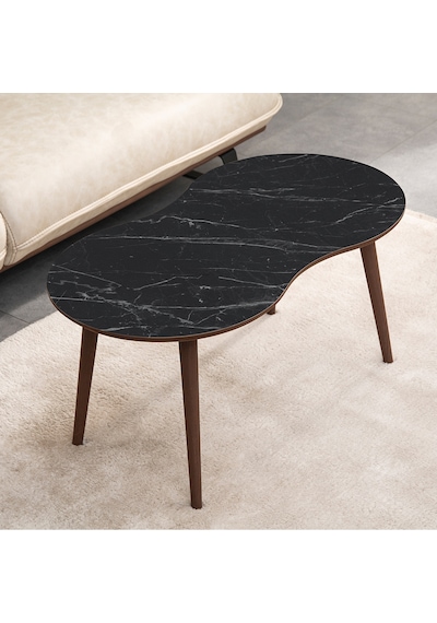 Vovvahome Moon 4lü Mdf Ahşap Zigon Sehpa Ve Orta Sehpa - Siyah
