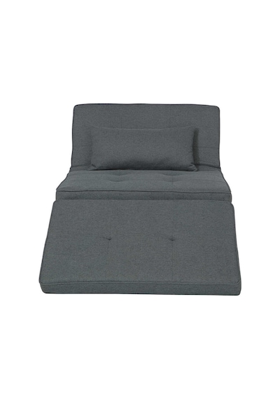Cube Katlanır Yataklı Puf - Koyu Gri 96x189x42.5 / 96x168x92.5 Cm Koyu Gri