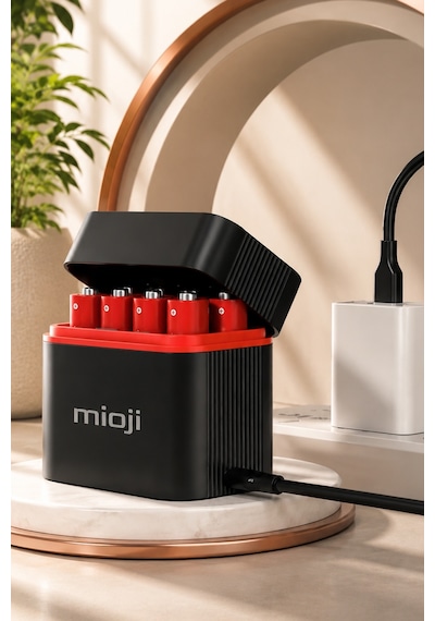 Mioji BT12 AA ve AAA 1.5V Pil Şarj Cihazı Siyah