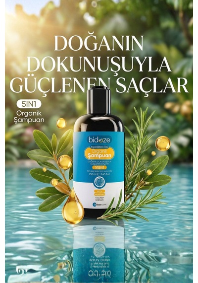 Bidoze Argan & Biotin Özlü Organik Şampuan 250 ML