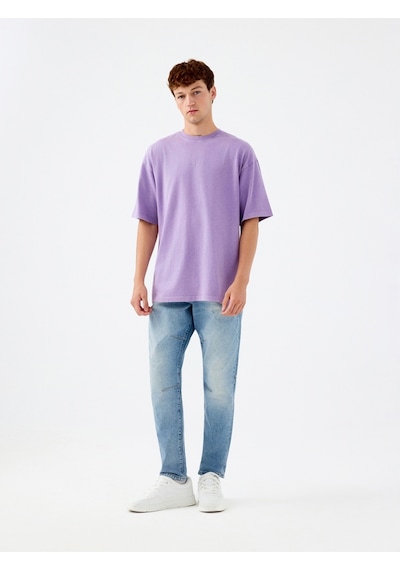 Oversize Fit Erkek Tshirt K.kol Light Purple