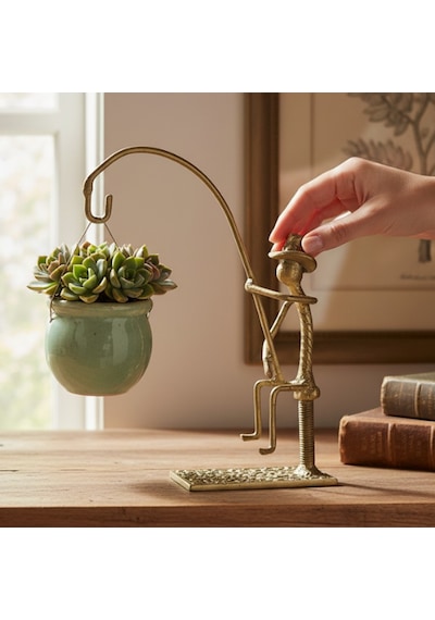 Dekoratif Metal Figür Sukulent Saksı Askılığı SPH002