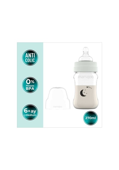 Mamajoo Gece & Gündüz Biberonu 270 ml & Saklama Kutulu İkili Emzik - Pearl