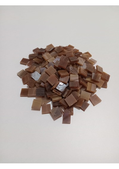 Kahve Kare Vitray Cam Mozaik Taşı - Sanatsal Mozaik Çalışmalarınız İçin Yaklaşık 10 X 10 Mm