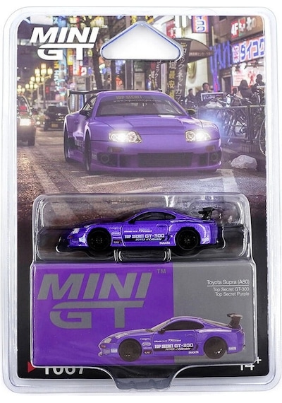 Mini Gt 1/64 Toyota Supra A80 Top Secret Gt-300 Top Secret Purple Blister Paket