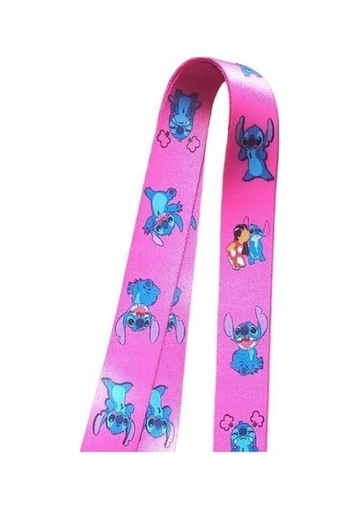 Lilo Ve Stitch Pembe Kart Askı Ipi Yaka Askı Ipi, Boyun Askı, Telefon Askı Aparatı, Mavi Kartlık