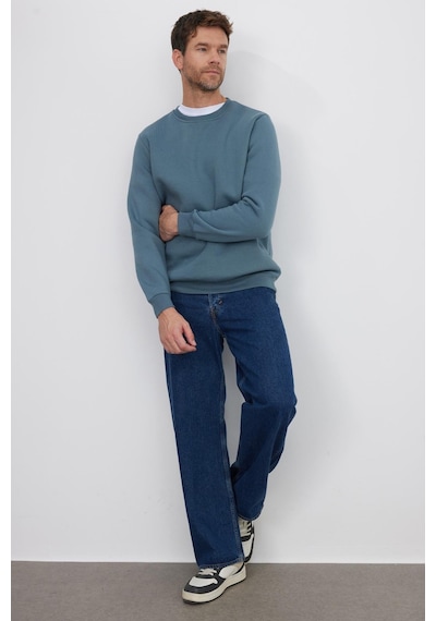 Tudors Unisex Relax Fit Rahat Kesim Pamuklu 3 İplik İçi Polarlı Gri Bisiklet Yaka Sweatshirt-37021 Gri Tudors Unisex Relax Fit Rahat Kesim Pamuklu 3 İplik İçi Polarlı Gri Bisiklet Yaka Sweatshirt-37021 Gri