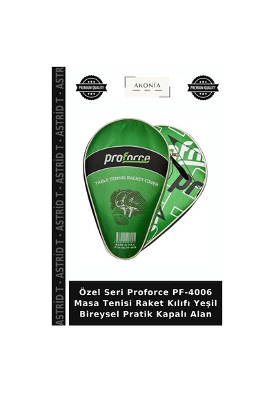 Özel Seri Proforce Pf-4006 Masa Tenisi Raket Kılıfı Yeşil Bireysel Pratik Kapalı Alan