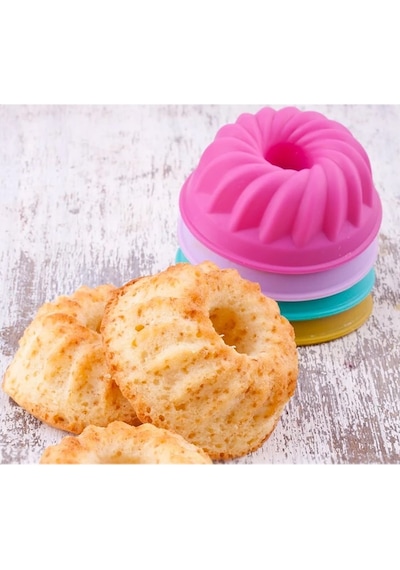 Yapışmaz Renkli Silikon Muffin Kek Kalıbı 6Lı