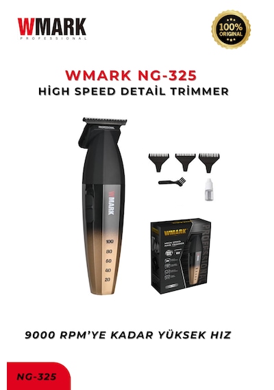 Wmark Ng-325 Gold Profesyonel Detay Düzeltme Tıraş Makinesi Yüksek Hızlı Hassas Kesim 3 saat