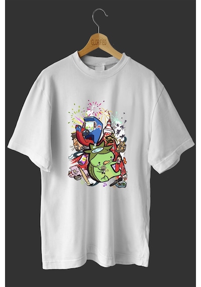 Noıssey -wed Dino Grafiti Baskılı Oversize T Shirt Beyaz