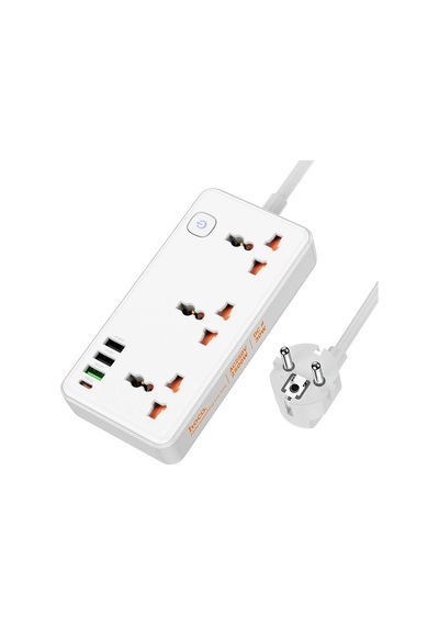 Hoco Ac8a 2500w 3 Priz + 3 Usb + 30w Type-c Multifonksiyonel Priz Çoğaltıcı Şarj Aleti- 5775