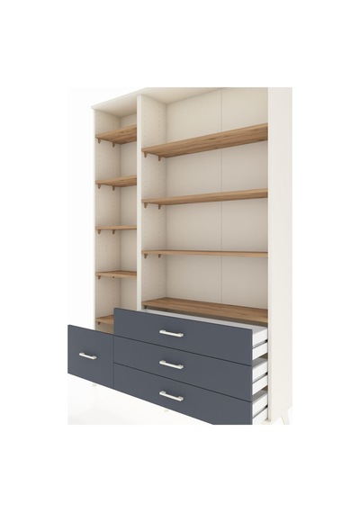Arges Dolap 9 Raflı 4 Çekmeceli 132x30x195 Aytaşı-çam/antrasit Aytaşı