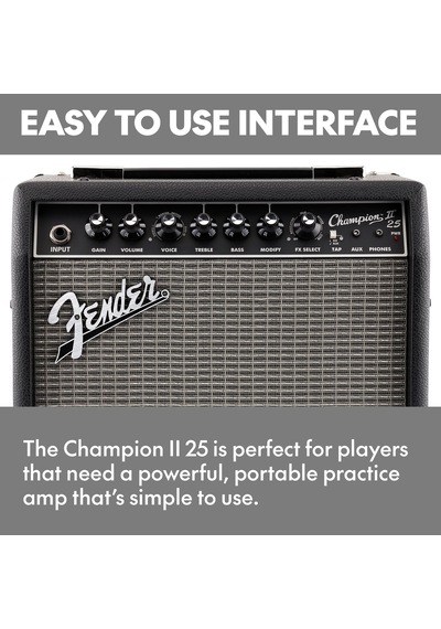Fender Champion Iı 25 Gitar Amplifikatörü, 25 Watt, 2 Yıl , 12 Entegre Efekt Modeli