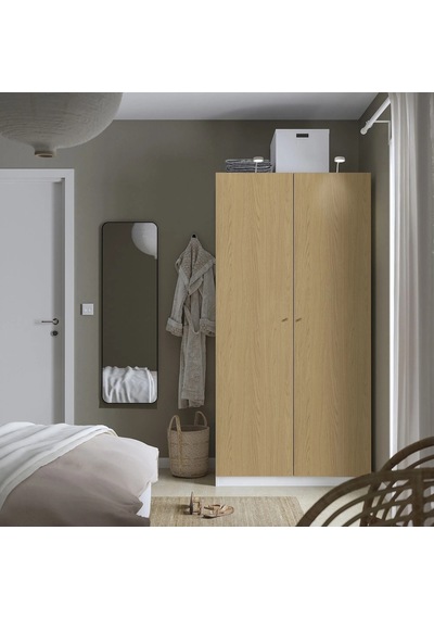Ikea Beyaz Sağlam Kapaklı Gardırop 100x60x201 Cm
