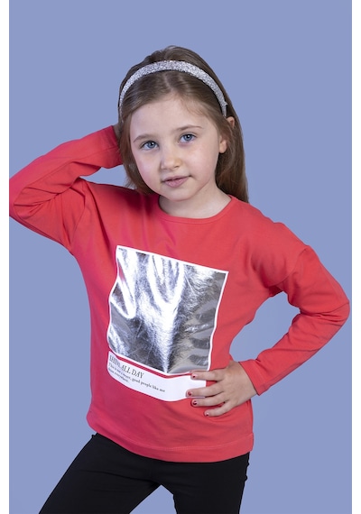 Toontoy Kids Toontoy Kız Çocuk Varak Baskılı Tişört Nar Çiçeği Toontoy Kids Toontoy Kız Çocuk Varak Baskılı Tişört Nar Çiçeği