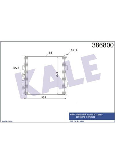 Kale Klıma Radyator Honda Cıvıc 91-95 330 335x17 Klr-386800