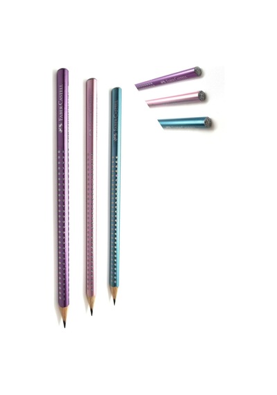 Faber-castell Pırlanta Sparkle Kurşun Kalem Seti 3 Adet Kalem , Pastel Mat Renkler Seri .