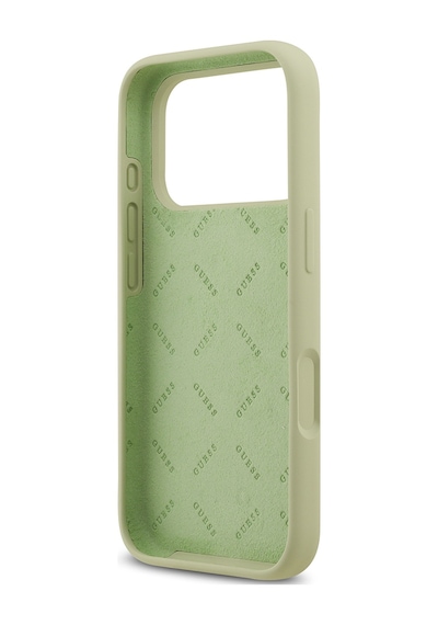 Apple Uyumlu iPhone 17 Pro Kılıf Guess Lisanslı Grained Yazı Logolu Kapak Yeşil