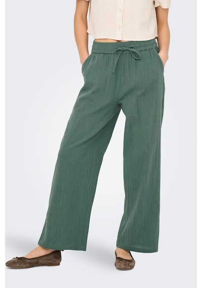 Only Kadın Belden Bağlama Detaylı Yeşil Pantolon - 15319090 Yeşil