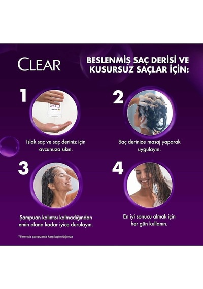 Clear Women Kepeğe Karşı Etkili Komple Bakım Şampuan 3 x 350 ML