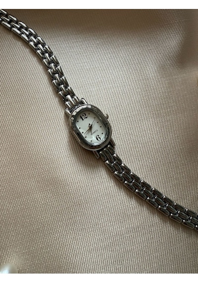 Retro Minimal Boncuk Kordon Vintage Kadın Kol Saati Gümüş