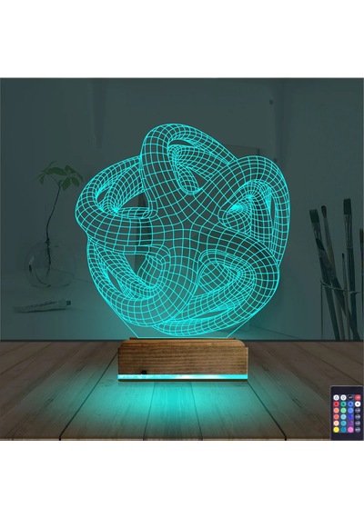 Luvivia Geometrik Dekoratif 3d Lamba - Masa Gece Lambası V6 Şeffaf