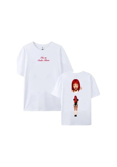 Startmore Beyaz Yakut Deneyimi Crewneck Jennie Ruby Albümü Baskı Jennie Tek, Beyaz