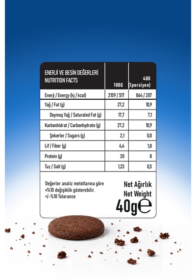 Proteinli Kakaolu Kurabiye 40g