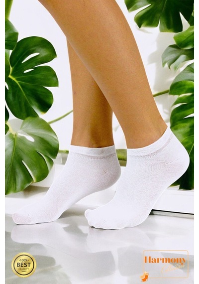 Harmony Collectıon Bambu Kadın Beyaz Patik 6 Çift Özel Kutulu Burun Dikişsiz, Premıum Socks Siyah Beyaz