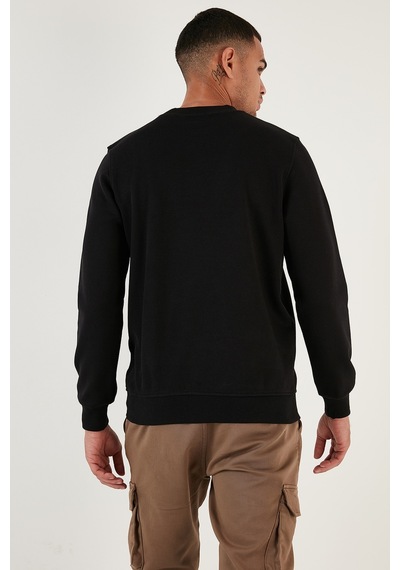 Buratti Pamuklu Relaxed Fit Bisiklet Yaka Erkek Sweat 5905453 Siyah