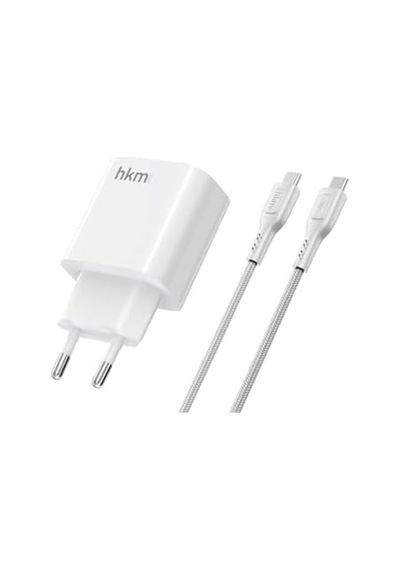 Bolt Duo 20w Usb-a Ve Type-c Çift Portlu Hızlı Şarj Aleti, Type-c Kablo Ve Adaptör Seti, Beyaz