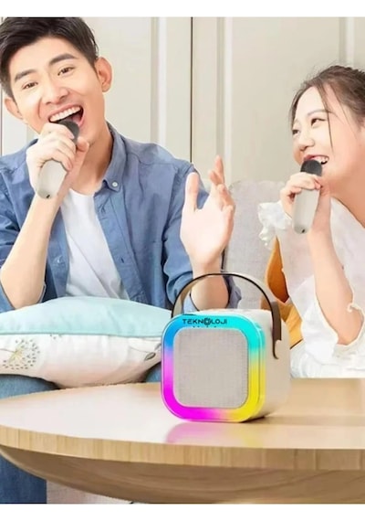 2 Mikarfonlu Kareoke Set Cep Boyu