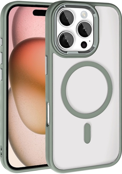 Apple iPhone 16 Pro Max Kılıf Wireless Şarj Özellikli Casen Krom Magsafe Silikon Kılıf