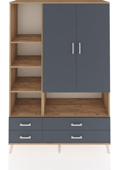 Hyperion Dolap 8 Raflı 4 Çekmeceli 2 Kapaklı 132x44x195 Çam-antrasit/antrasit Antrasıt/antrasıt Hyperion Dolap 8 Raflı 4 Çekmeceli 2 Kapaklı 132x44x195 Çam-antrasit/antrasit Antrasıt/antrasıt