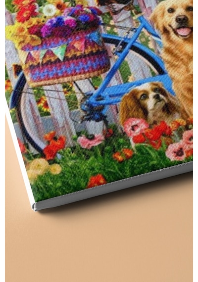 Webstyle Sevimli Köpekler Ve Bisiklet Sayılarla Boyama Seti Kasnaklı 40 X 50 Cm