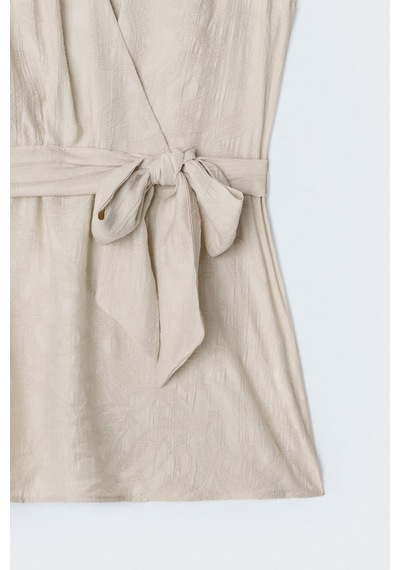 Sateen Lily Bluz - Taş-137706