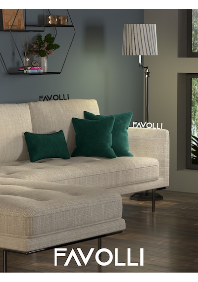 Br Favolli Kadife Dokulu Deniz Yeşili Kırlent Kılıfı Dream Serisi Punch Için Uygun Gizli Fermuar Deniz Yeşili