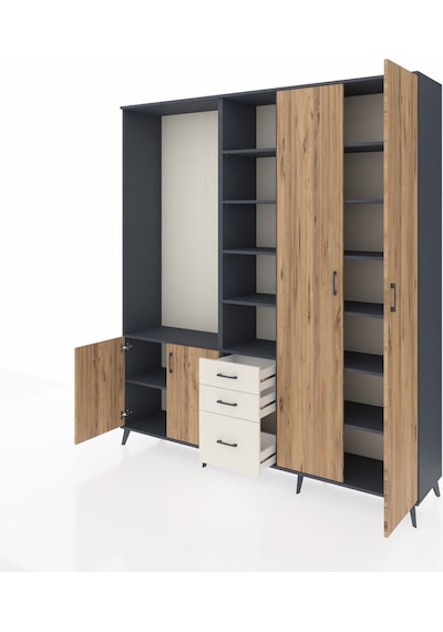 Hyperion Dolap 13 Raflı 3 Çekmeceli 4 Kapaklı 220x44x243 Antrasit-çam/aytaşı Atlas Çam/aytası Hyperion Dolap 13 Raflı 3 Çekmeceli 4 Kapaklı 220x44x243 Antrasit-çam/aytaşı Atlas Çam/aytası