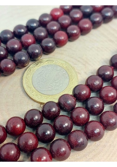 Bileklik Boy Ud Ağacı Ahşap Yarım Dizi 8mm 45264 18cm Uzunluğundadır Çok Renkli