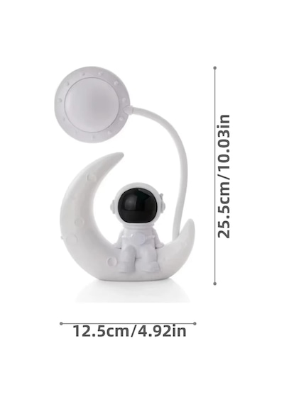 Yaratıcı Ay Astronot Gece Lambası Led Masa Okuma Lambası Şarj Edilebilir Küçük Red Kırmızı