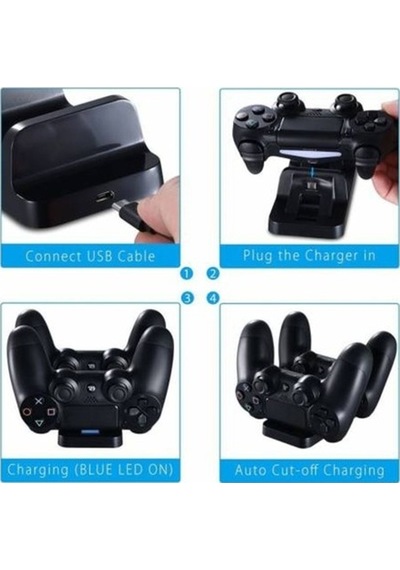 Dobe PS4 Uyumlu Şarj İstasyonu Çift Kol Joystick