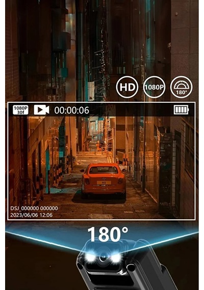 Mini Vücut Kamerası 1080p Hd Video, Fotoğraf, Ses Kaydı, Hareket Sensörü Ve 180 Döner Lens - Wıfı 1